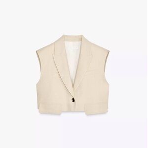 Zara Beige Sleeveless Vest